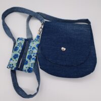 Jeanstasche blaues Blümchen klein