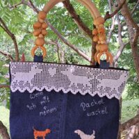 Jeanstasche Dackel wackel