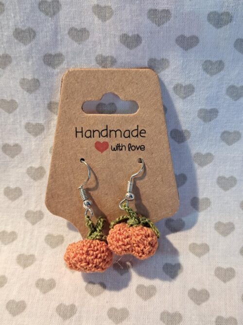 Ohrringe Kürbisgenuss. von mir per Hand gehäkelt